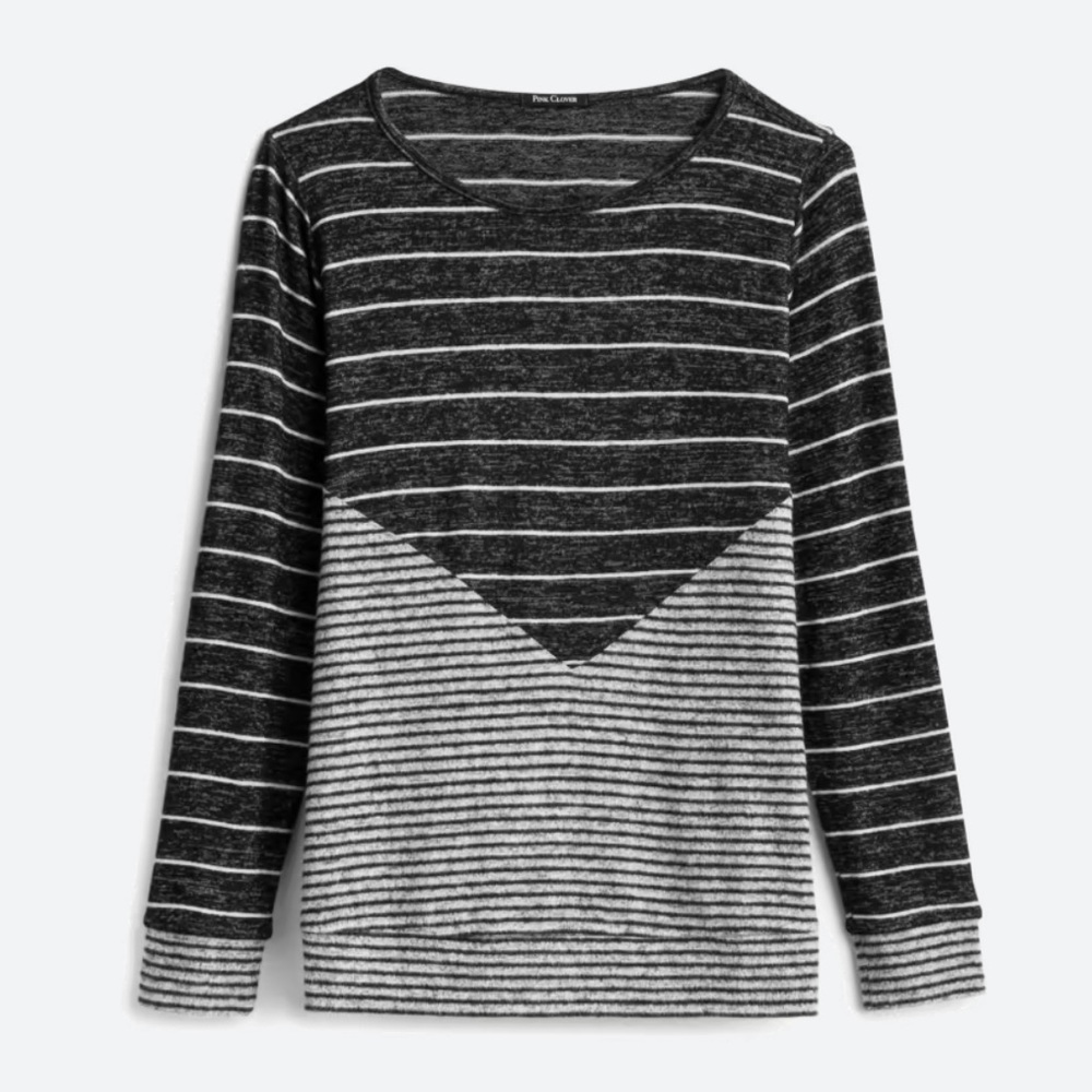 Belinda Chevron Front Brushed Knit Top